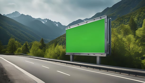 Blank Billboard on a Mountain Road photo