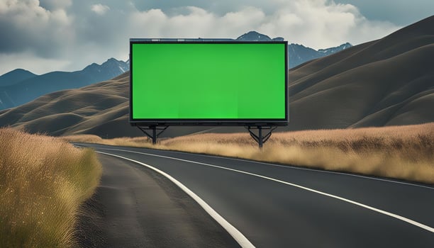 Blank Billboard on a Scenic Road photo