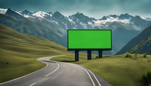 Green Screen Billboard in Mountains photo