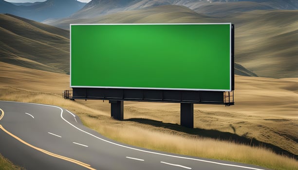 Blank Billboard on a Winding Road photo