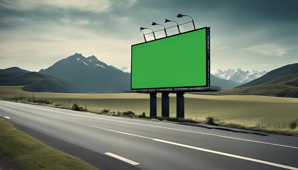 Blank Billboard In The Mountains photo