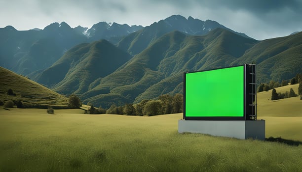 Green Screen Billboard in Mountain Valley photo