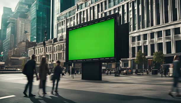 Green Screen Billboard in City photo