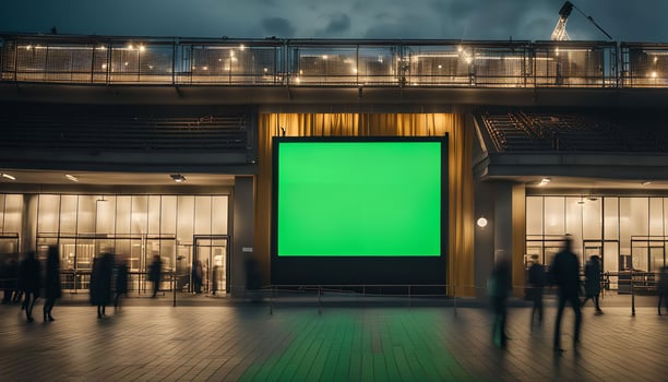 Blank Green Screen in an Urban Setting photo