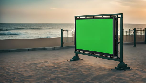 Green Screen Billboard on Beach photo