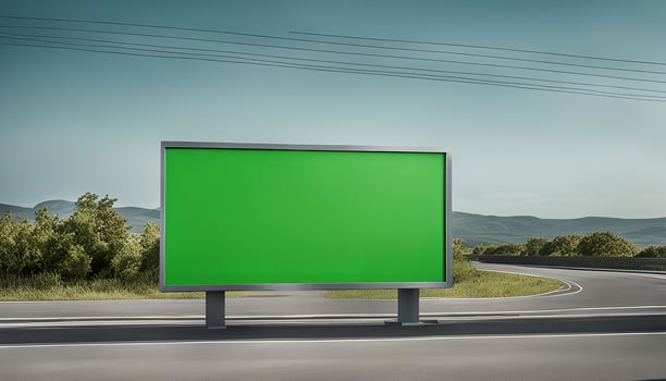 Green Screen Billboard on a Country Road photo