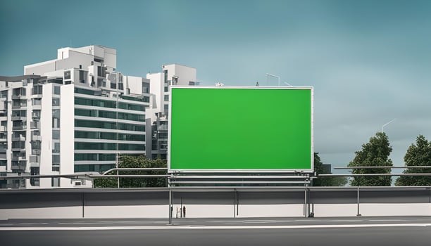Green Screen Billboard in Urban Setting photo