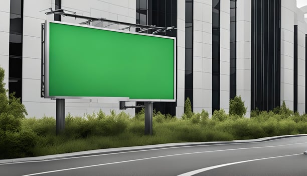 Blank Billboard in City photo