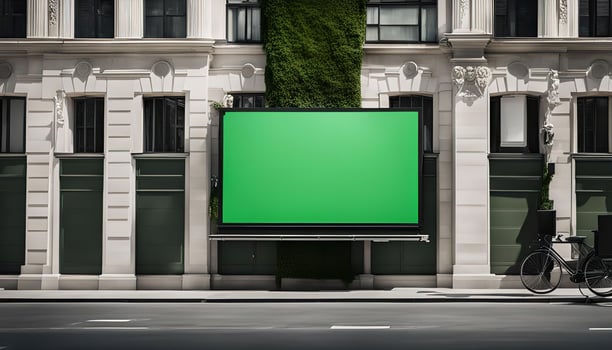 Green Screen Billboard on Urban Street photo