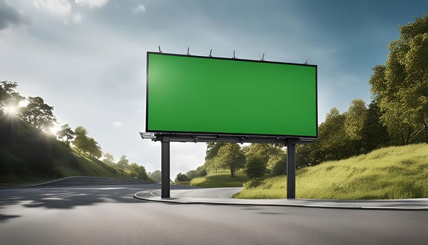 Blank Billboard on a Country Road photo