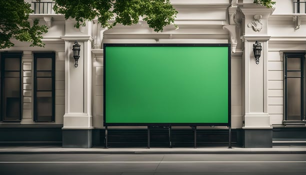 Green Screen Billboard on City Street photo