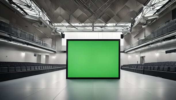 Green Screen in a Large Empty Auditorium photo