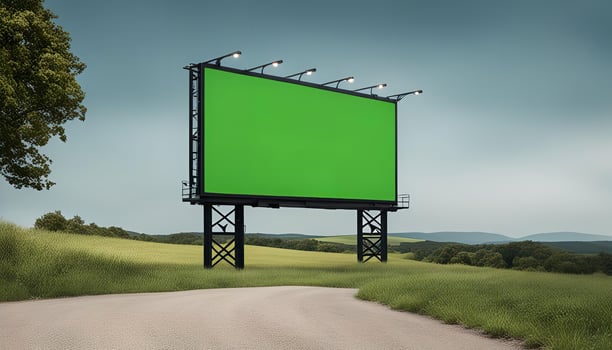 Blank Billboard in a Countryside Setting photo