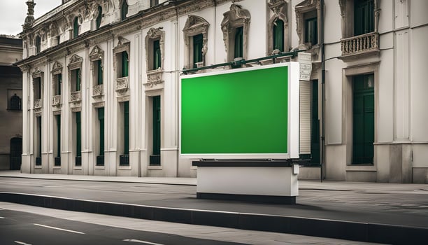 Green Screen Billboard in Urban Setting photo