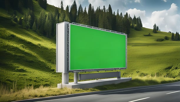 Green Billboard in a Rural Landscape photo