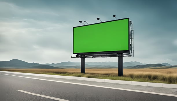 Green Screen Billboard in a Landscape photo