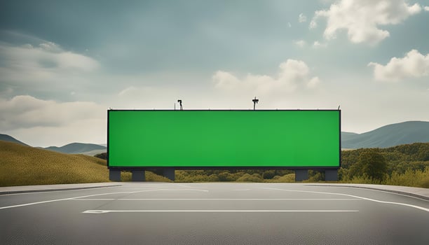 Blank Billboard for Your Brand, Green Screen for Creative Design photo