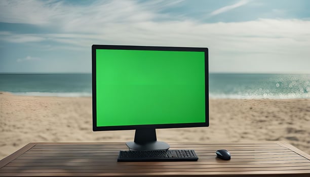 Computer on the Beach photo