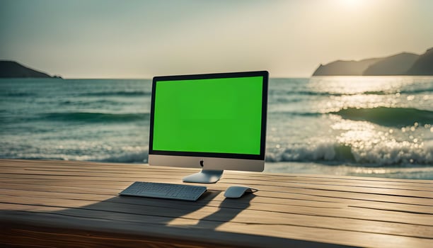 Computer on a Beach photo
