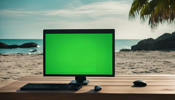 Desktop Computer on a Beach photo