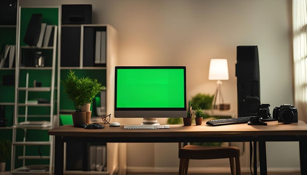 Green Screen Desktop Workspace photo