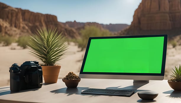 Desktop in Desert Landscape photo