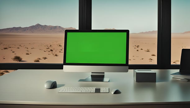 Desert View from a Modern Office photo
