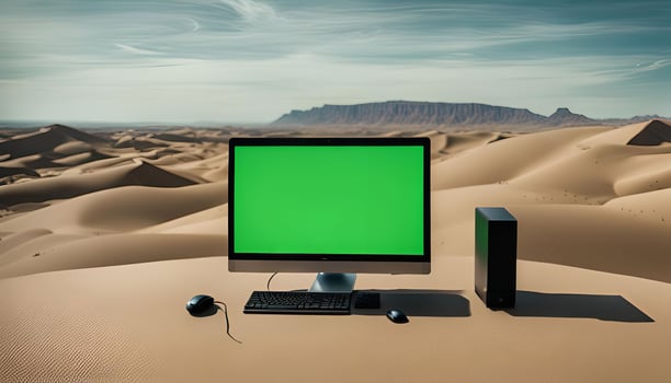 Desktop Computer in the Desert photo