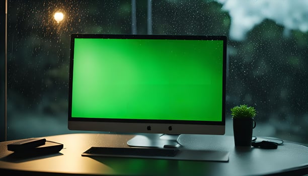 Green Screen Computer Setup photo