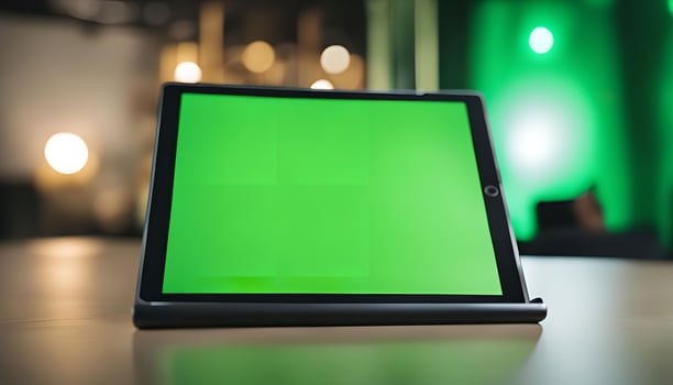 Green Screen Tablet on a Desk photo