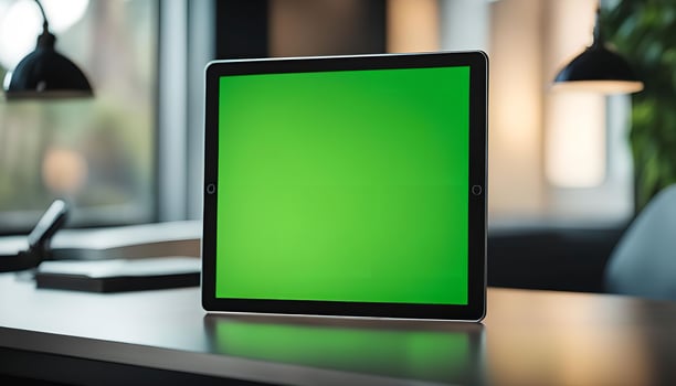 Green Screen Tablet Mockup photo