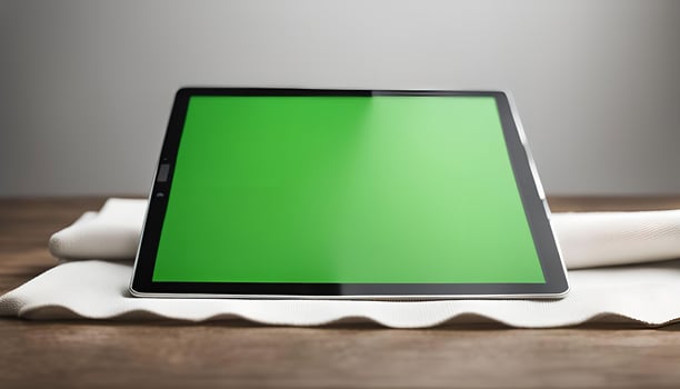 Tablet Device on a Wooden Table photo