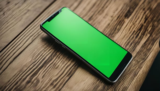 Smartphone on Wooden Table photo