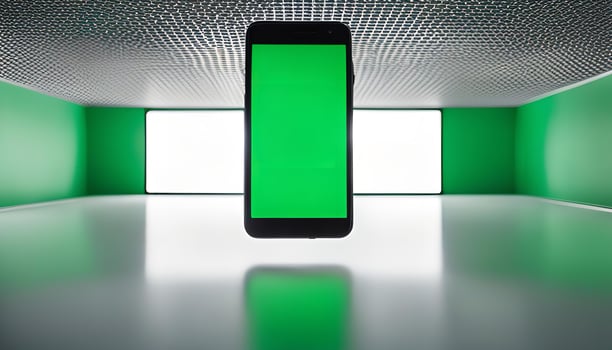 Green Screen Phone in Empty Room photo