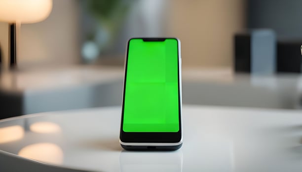 Green Screen Smartphone On Table photo