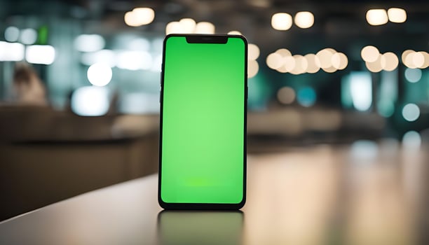 Green Screen Phone on a Table photo