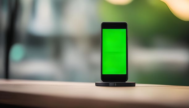 Smartphone on a wireless charger photo