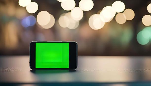Green Screen Phone on a Table photo