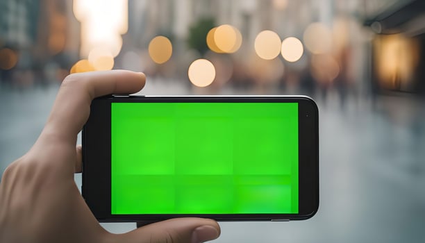 Green Screen Smartphone in Hand photo