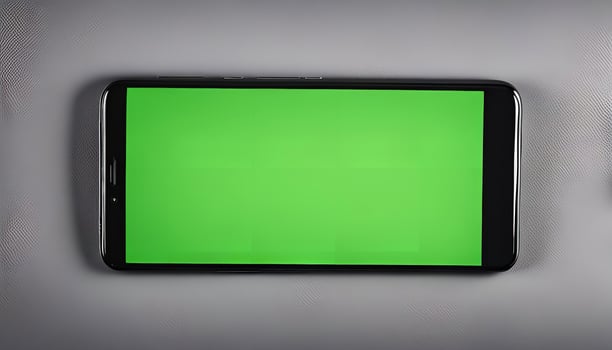 Smartphone with Green Screen for Mockups and Designs photo