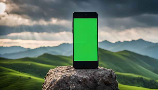 Smartphone on a Mountain Peak photo