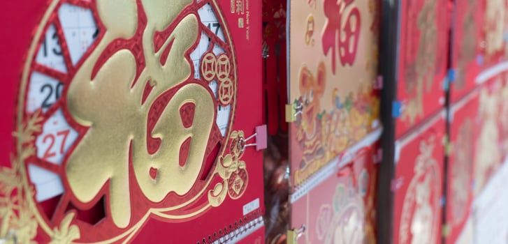 Wall calendar in China for new year photo