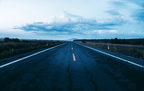 Car driving on the asphalt road, autumn photo