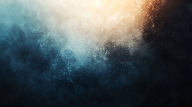 A blurry blue and white background with a splash of yellow photo