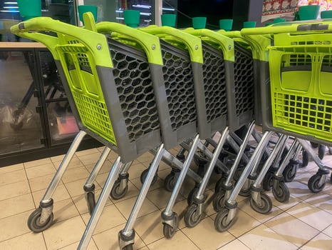 Grocery cart in the store photo