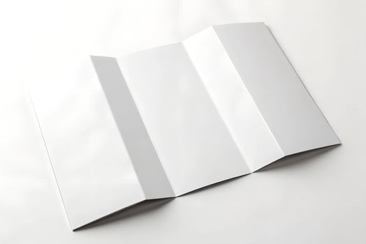 White A4 trifold paper brochure mockup, Blank tempelate, Leaflet, Pamphlet, Flyer, Booklet, Catalog empty mock-up photo