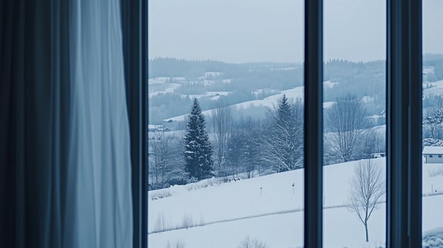 Beautiful landscape winter view photo