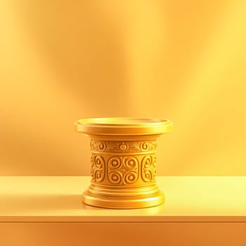 ornate golden pedestal on a matching surface photo
