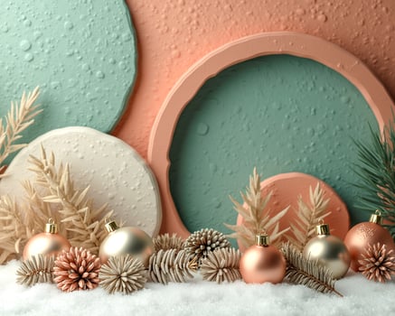 rose gold gold ornaments on textured background photo
