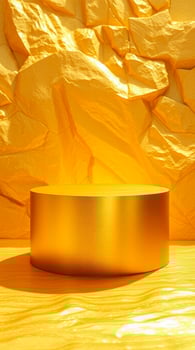 golden cylinder on yellow textured surface photo